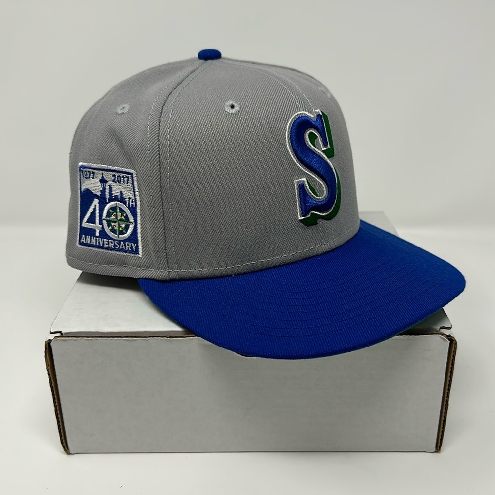 Pro Image Sports Seattle Mariners Gray/Blue/Kelly Green Fitted Hat Size 7 3/8